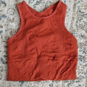 Elegant Terracotta Lace Crop Top